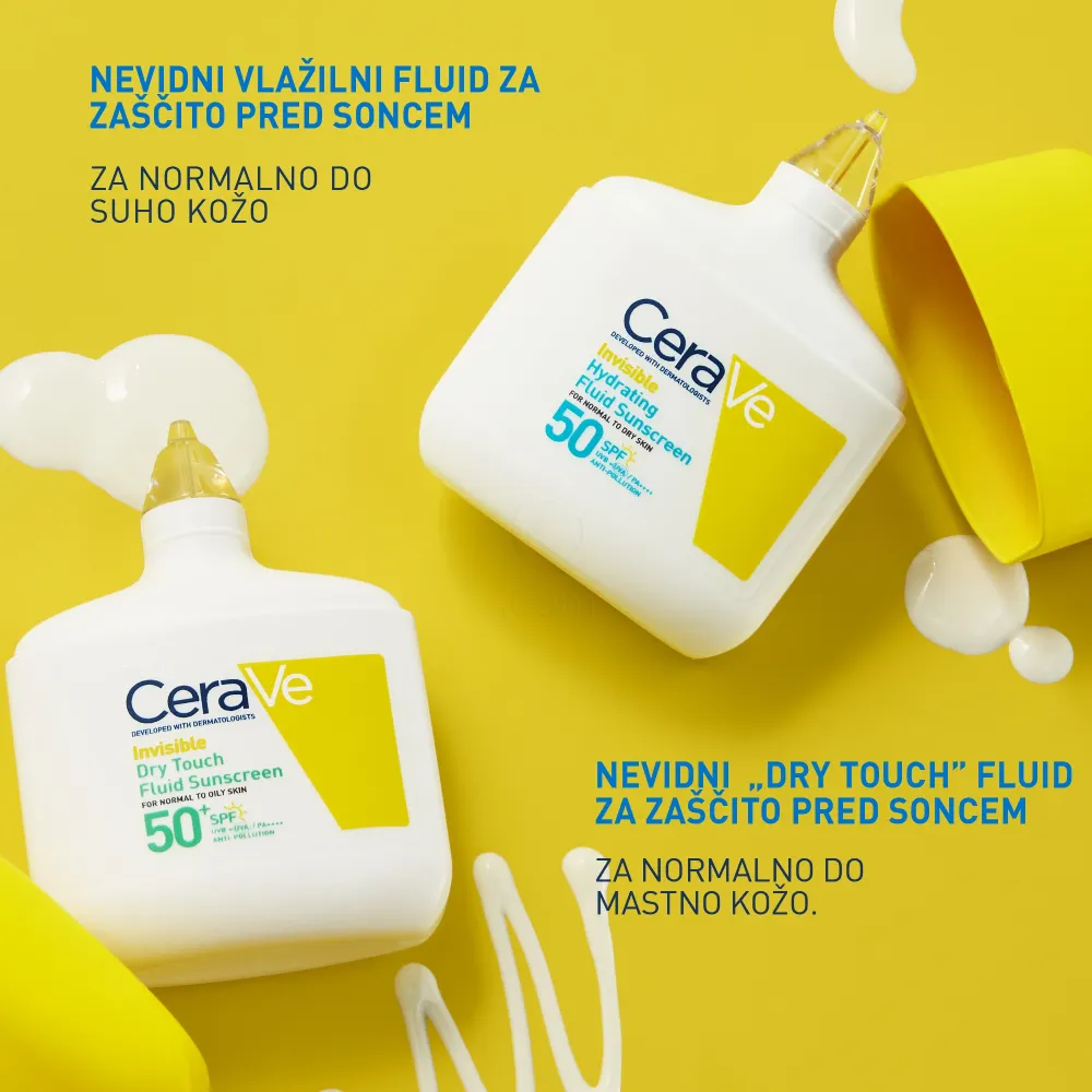 CeraVe Sun, nevidni vlažilni fluid za zaščito pred soncem - ZF50 (50 ml)